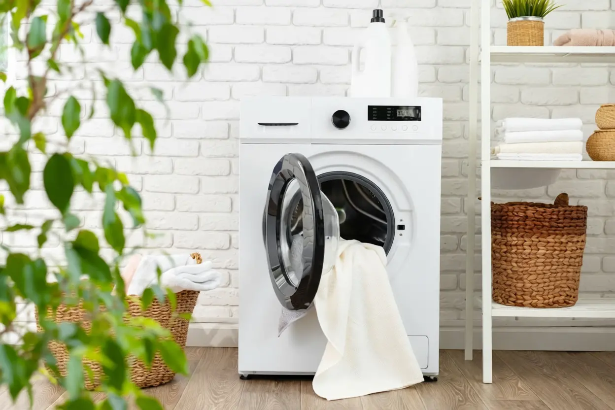 Feuilles de laurier séchées dans un sachet textile posé sur du linge propre