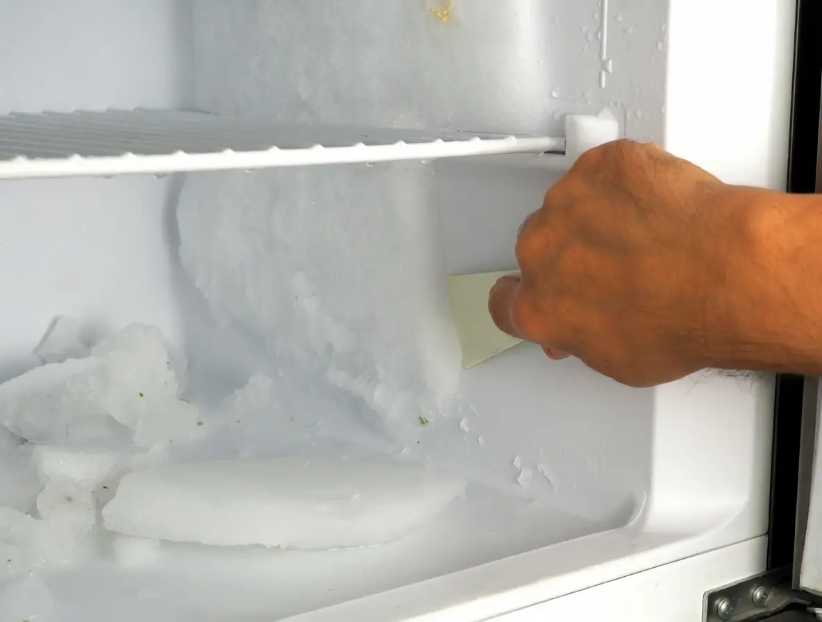 Feuille d'aluminium appliquée sur paroi de congélateur pour limiter le givre