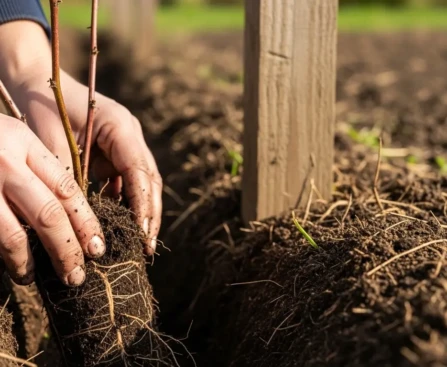 Planter un framboisier en automne, racines nues, tranchée compost